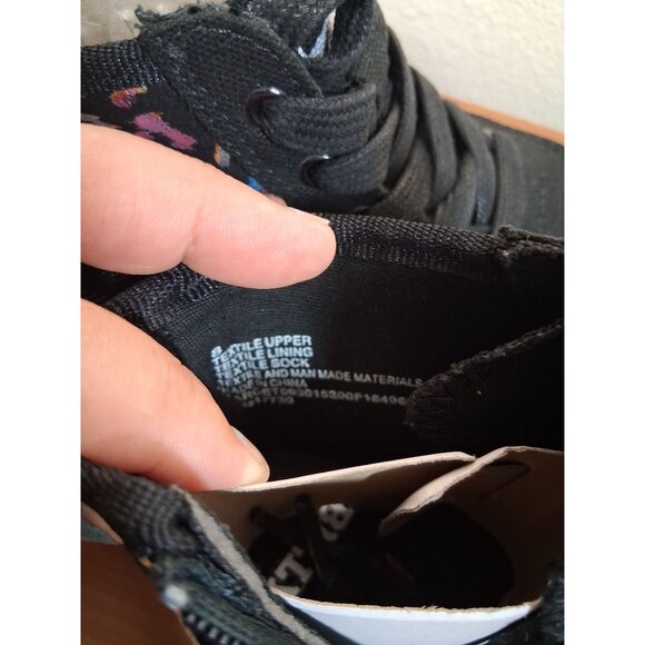 NWT Billy High Top Sneakers Iridescent Animal Print Running Shoes Black Size 8 - Picture 5 of 6